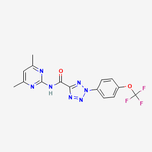 molecular formula C15H12F3N7O2 B2984087 N-(4,6-dimethylpyrimidin-2-yl)-2-(4-(trifluoromethoxy)phenyl)-2H-tetrazole-5-carboxamide CAS No. 1396852-14-4