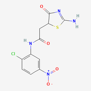 molecular formula C11H9ClN4O4S B2984088 2-(2-amino-4-oxo-1,3-thiazol-5-yl)-N-(2-chloro-5-nitrophenyl)acetamide CAS No. 691397-85-0