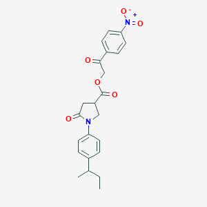 molecular formula C23H24N2O6 B298409 2-{4-Nitrophenyl}-2-oxoethyl 1-(4-sec-butylphenyl)-5-oxo-3-pyrrolidinecarboxylate 