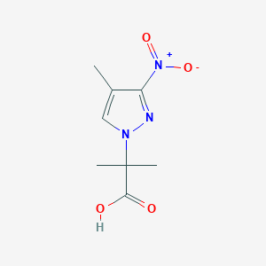 molecular formula C8H11N3O4 B2984090 2-Methyl-2-(4-methyl-3-nitro-1H-pyrazol-1-yl)propanoic acid CAS No. 1823421-76-6
