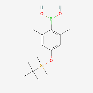 molecular formula C14H25BO3Si B2984095 4-[(叔丁基二甲基硅基)氧]-2,6-二甲基苯基硼酸 CAS No. 858096-68-1