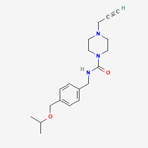 molecular formula C19H27N3O2 B2984101 N-[[4-(Propan-2-yloxymethyl)phenyl]methyl]-4-prop-2-ynylpiperazine-1-carboxamide CAS No. 1465402-96-3