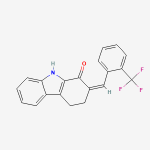 molecular formula C20H14F3NO B2984102 (2Z)-2-{[2-(trifluoromethyl)phenyl]methylidene}-2,3,4,9-tetrahydro-1H-carbazol-1-one CAS No. 866149-09-9