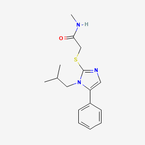 molecular formula C16H21N3OS B2984110 2-((1-异丁基-5-苯基-1H-咪唑-2-基)硫代)-N-甲基乙酰胺 CAS No. 1207034-91-0