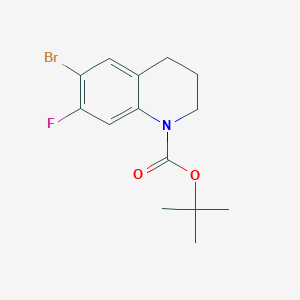 molecular formula C14H17BrFNO2 B2984126 叔丁基 6-溴-7-氟-3,4-二氢喹啉-1(2H)-甲酸酯 CAS No. 1936429-88-7