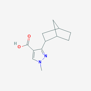 molecular formula C12H16N2O2 B2984142 3-(2-双环[2.2.1]庚基)-1-甲基吡唑-4-甲酸 CAS No. 2028567-19-1