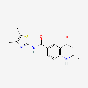 N-[(2E)-4,5-dimethyl-1,3-thiazol-2(3H)-ylidene]-4-hydroxy-2-methylquinoline-6-carboxamide