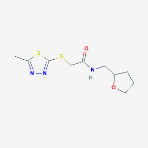 2-[(5-methyl-1,3,4-thiadiazol-2-yl)sulfanyl]-N-(oxolan-2-ylmethyl)acetamide
