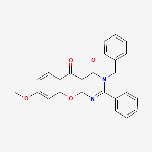 molecular formula C25H18N2O4 B2984149 3-苄基-8-甲氧基-2-苯基-3H-咯并[2,3-d]嘧啶-4,5-二酮 CAS No. 883954-14-1