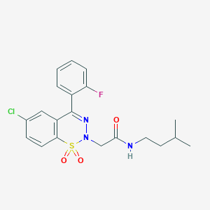 2-(6-chloro-4-(2-fluorophenyl)-1,1-dioxido-2H-benzo[e][1,2,3]thiadiazin-2-yl)-N-isopentylacetamide