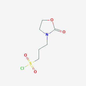 molecular formula C6H10ClNO4S B2984153 3-(2-Oxo-1,3-oxazolidin-3-yl)propane-1-sulfonyl chloride CAS No. 2024418-01-5