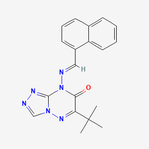 molecular formula C19H18N6O B2984156 6-tert-butyl-8-{[(E)-naphthalen-1-ylmethylidene]amino}[1,2,4]triazolo[4,3-b][1,2,4]triazin-7(8H)-one CAS No. 328020-88-8