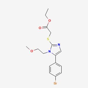 ethyl 2-((5-(4-bromophenyl)-1-(2-methoxyethyl)-1H-imidazol-2-yl)thio)acetate