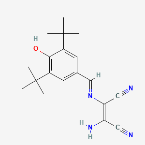 molecular formula C19H24N4O B2984159 2-Amino-1-(1-aza-2-(3,5-bis(tert-butyl)-4-hydroxyphenyl)vinyl)ethene-1,2-dicarbonitrile CAS No. 691887-20-4