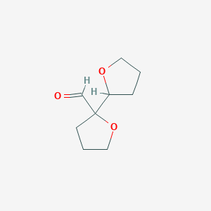 molecular formula C9H14O3 B2984163 2-(氧杂环-2-基)氧杂环-2-甲醛 CAS No. 1822638-32-3