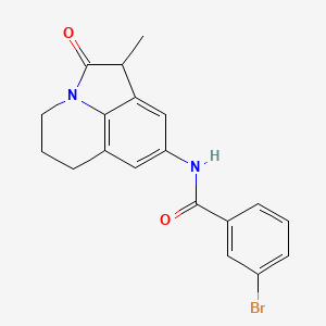 molecular formula C19H17BrN2O2 B2984168 3-bromo-N-(1-methyl-2-oxo-2,4,5,6-tetrahydro-1H-pyrrolo[3,2,1-ij]quinolin-8-yl)benzamide CAS No. 898454-47-2