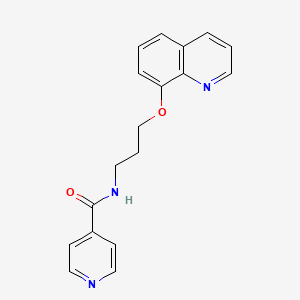 molecular formula C18H17N3O2 B2984180 N-(3-(喹啉-8-基氧基)丙基)异烟酰胺 CAS No. 1235650-86-8