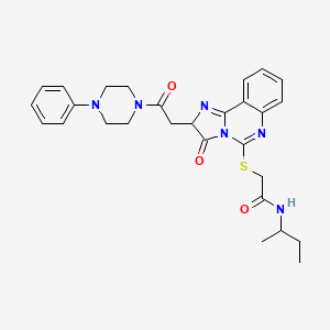 molecular formula C28H32N6O3S B2984181 N-(sec-butyl)-2-({3-oxo-2-[2-oxo-2-(4-phenylpiperazin-1-yl)ethyl]-2,3-dihydroimidazo[1,2-c]quinazolin-5-yl}thio)acetamide CAS No. 1173745-36-2