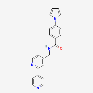 molecular formula C22H18N4O B2984184 N-([2,4'-bipyridin]-4-ylmethyl)-4-(1H-pyrrol-1-yl)benzamide CAS No. 2034578-95-3