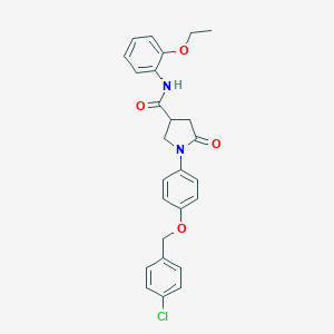 molecular formula C26H25ClN2O4 B298419 1-{4-[(4-chlorobenzyl)oxy]phenyl}-N-(2-ethoxyphenyl)-5-oxopyrrolidine-3-carboxamide 