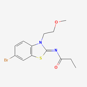 N-[6-bromo-3-(2-methoxyethyl)-1,3-benzothiazol-2-ylidene]propanamide
