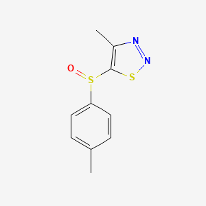molecular formula C10H10N2OS2 B2984192 4-甲基-5-[(4-甲基苯基)亚磺酰基]-1,2,3-噻二唑 CAS No. 282523-13-1