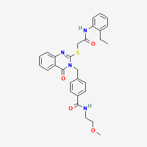 4-((2-((2-((2-ethylphenyl)amino)-2-oxoethyl)thio)-4-oxoquinazolin-3(4H)-yl)methyl)-N-(2-methoxyethyl)benzamide