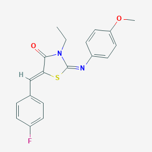 molecular formula C19H17FN2O2S B298420 3-Ethyl-5-(4-fluorobenzylidene)-2-[(4-methoxyphenyl)imino]-1,3-thiazolidin-4-one 