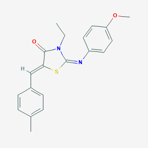 molecular formula C20H20N2O2S B298421 (2E,5Z)-3-ethyl-2-[(4-methoxyphenyl)imino]-5-(4-methylbenzylidene)-1,3-thiazolidin-4-one 
