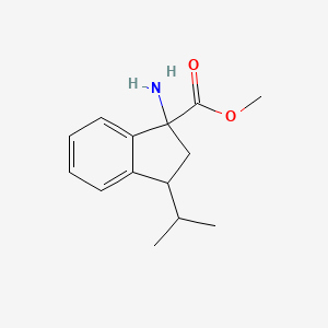molecular formula C14H19NO2 B2984217 Methyl 1-amino-3-propan-2-yl-2,3-dihydroindene-1-carboxylate CAS No. 2248280-09-1