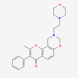 molecular formula C24H26N2O4 B2984218 2-methyl-9-(2-morpholinoethyl)-3-phenyl-9,10-dihydrochromeno[8,7-e][1,3]oxazin-4(8H)-one CAS No. 929402-89-1