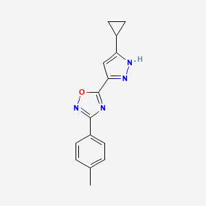 5-(3-cyclopropyl-1H-pyrazol-5-yl)-3-(p-tolyl)-1,2,4-oxadiazole