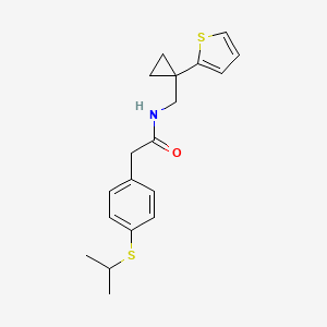 2-(4-(isopropylthio)phenyl)-N-((1-(thiophen-2-yl)cyclopropyl)methyl)acetamide