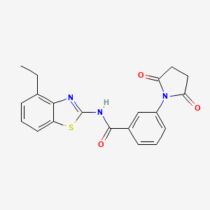 molecular formula C20H17N3O3S B2984226 3-(2,5-dioxopyrrolidin-1-yl)-N-(4-ethylbenzo[d]thiazol-2-yl)benzamide CAS No. 892842-90-9