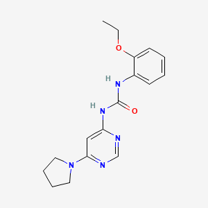 molecular formula C17H21N5O2 B2984233 1-(2-Ethoxyphenyl)-3-(6-(pyrrolidin-1-yl)pyrimidin-4-yl)urea CAS No. 1396856-16-8