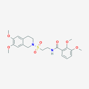 molecular formula C22H28N2O7S B2984234 N-(2-((6,7-dimethoxy-3,4-dihydroisoquinolin-2(1H)-yl)sulfonyl)ethyl)-2,3-dimethoxybenzamide CAS No. 922120-44-3
