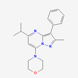 molecular formula C20H24N4O B2984237 4-(5-Isopropyl-2-methyl-3-phenylpyrazolo[1,5-a]pyrimidin-7-yl)morpholine CAS No. 899415-41-9