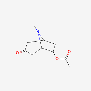 molecular formula C10H15NO3 B2984244 6-Acetoxy-8-methyl-8-azabicyclo[3.2.1]octan-3-one CAS No. 165813-66-1