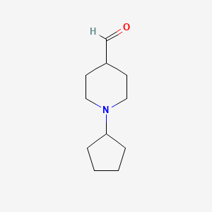 molecular formula C11H19NO B2984253 N-环戊基哌啶-4-甲醛 CAS No. 753028-96-5