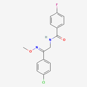 B2984260 N-[2-(4-chlorophenyl)-2-(methoxyimino)ethyl]-4-fluorobenzenecarboxamide CAS No. 343374-25-4