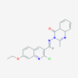 (E)-3-(((2-chloro-7-ethoxyquinolin-3-yl)methylene)amino)-2-methyl-4a,8a-dihydroquinazolin-4(3H)-one