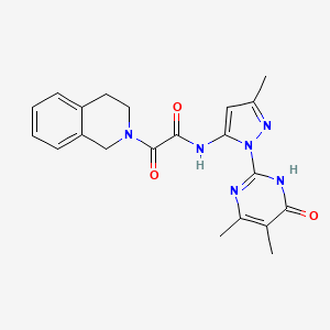 molecular formula C21H22N6O3 B2984265 2-(3,4-二氢异喹啉-2(1H)-基)-N-(1-(4,5-二甲基-6-氧代-1,6-二氢嘧啶-2-基)-3-甲基-1H-吡唑-5-基)-2-氧代乙酰胺 CAS No. 1013889-55-8