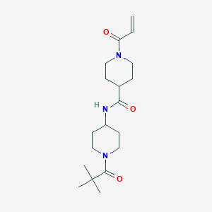 molecular formula C19H31N3O3 B2984267 N-[1-(2,2-Dimethylpropanoyl)piperidin-4-yl]-1-prop-2-enoylpiperidine-4-carboxamide CAS No. 2361748-90-3