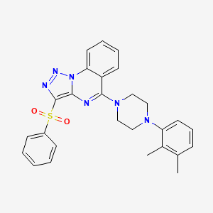 molecular formula C27H26N6O2S B2984289 5-[4-(2,3-Dimethylphenyl)piperazin-1-yl]-3-(phenylsulfonyl)[1,2,3]triazolo[1,5-a]quinazoline CAS No. 893274-44-7