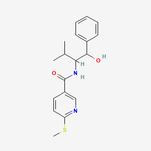 N-(1-hydroxy-3-methyl-1-phenylbutan-2-yl)-6-(methylsulfanyl)pyridine-3-carboxamide