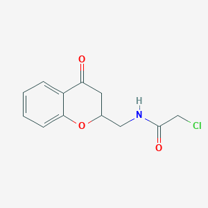 molecular formula C12H12ClNO3 B2984302 2-Chloro-N-[(4-oxo-2,3-dihydrochromen-2-yl)methyl]acetamide CAS No. 2411279-21-3