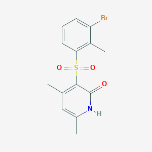 molecular formula C14H14BrNO3S B2984305 3-[(3-bromo-2-methylphenyl)sulfonyl]-4,6-dimethyl-2(1H)-pyridinone CAS No. 866038-60-0