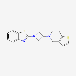 molecular formula C17H17N3S2 B2984315 2-[3-(6,7-Dihydro-4H-thieno[3,2-c]pyridin-5-yl)azetidin-1-yl]-1,3-benzothiazole CAS No. 2380043-04-7