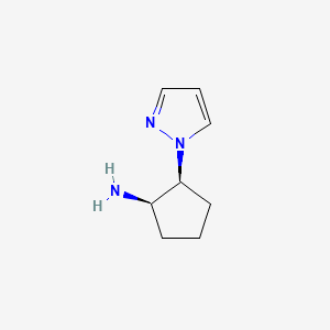 molecular formula C8H13N3 B2984318 (1R,2S)-2-(1H-吡唑-1-基)环戊-1-胺 CAS No. 2187426-80-6