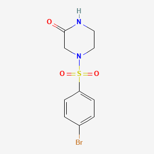 molecular formula C10H11BrN2O3S B2984327 4-(4-Bromophenyl)sulfonylpiperazin-2-one CAS No. 933037-39-9